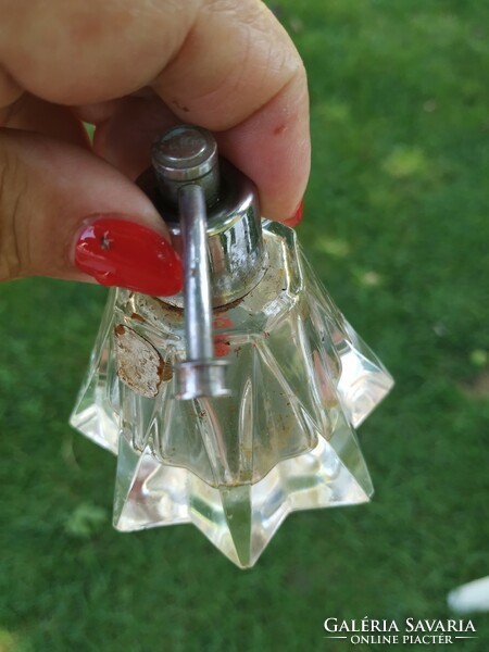 Art deco csillag alakú üveg parfümszóró, parfümös üveg eladó!