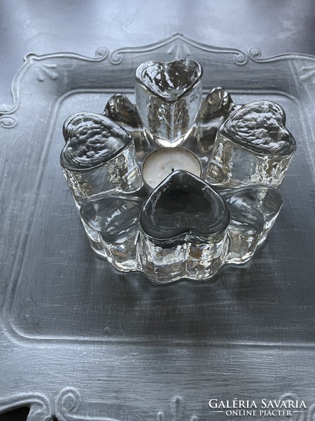 “Glass Kunstvoll” kristály üveg mécsestartó, tea melegítő “jégkocka”