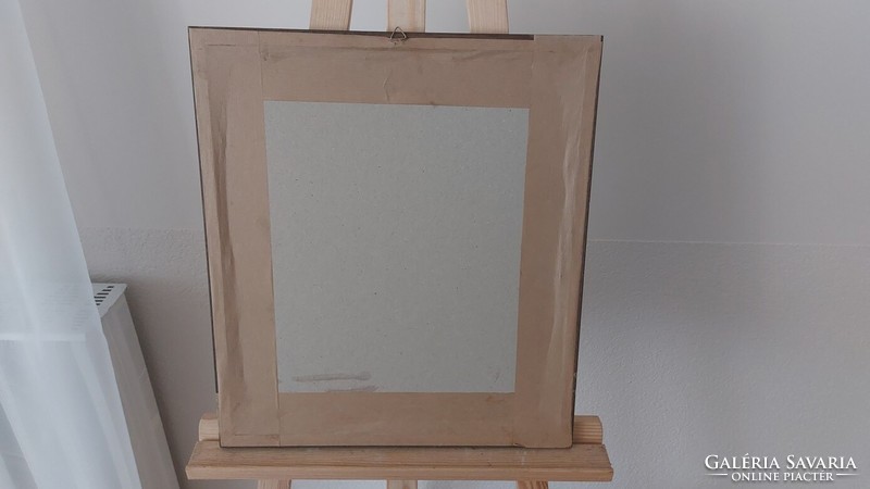 (K) Eric Azon absztrakt festménye 43x49 cm kerettel