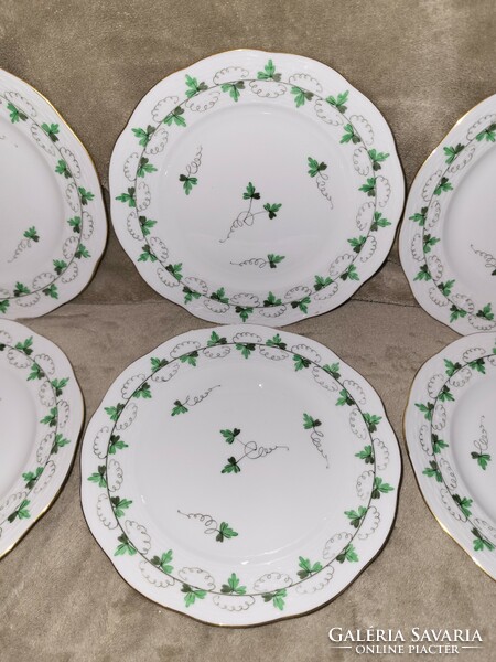Herend 6 cookie plates with a parsley pattern