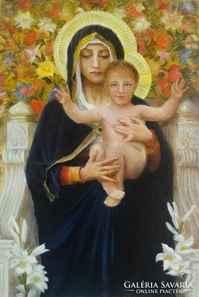 W. A. Bouguereau: The Virgin of the Lilies (la vierge au lys)