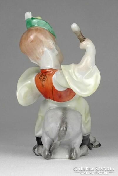 1N565 Herendi porcelán mesefigura kisfiú szamárral