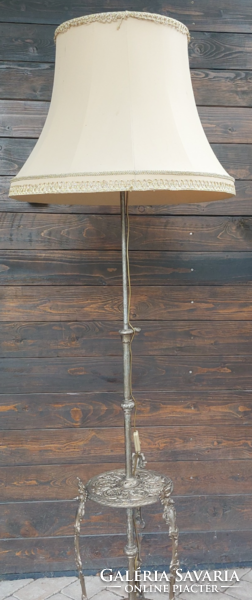 Cast iron floor lamp, height adjustable, from the 1920s