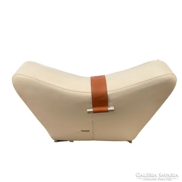 Contempo italia white leather lounge chair - b404