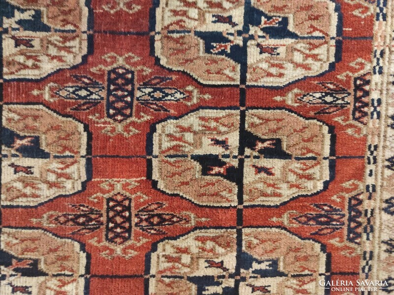Antik kézi csomózású perzsa bokhara rug szőnyeg Türkmén teke 601 7485