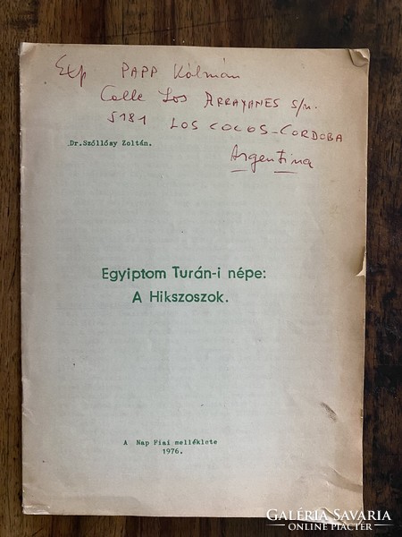 Dr. Zoltán Szöllősi: the Turanian people of Egypt, the Hyksos
