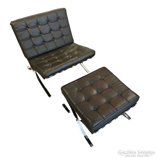Barcelona chair and footrest - b375 (2pcs)