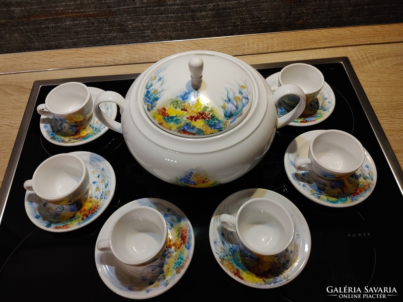 Judit Benkő hand-painted tea and coffee set