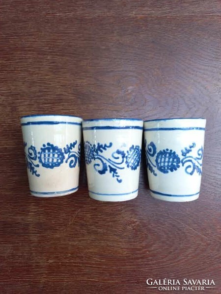 3 ceramic cups with folk motifs