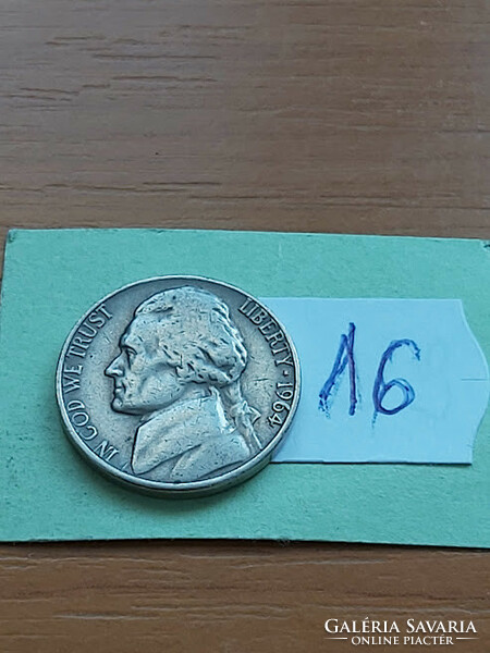 USA 5 cents 1964 thomas jefferson, copper-nickel 16