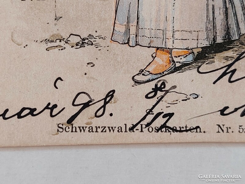 Régi képeslap antik litho levelezőlap