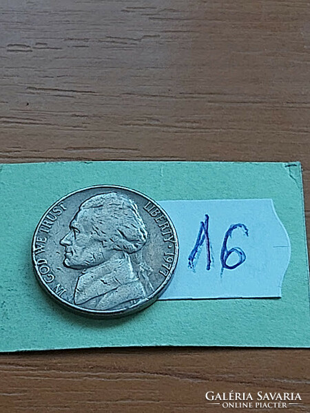 USA 5 cents 1977 thomas jefferson, copper-nickel 16