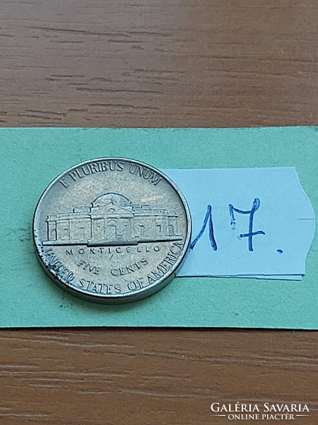 Usa 5 cents 1981 / p, thomas jefferson, copper-nickel 17