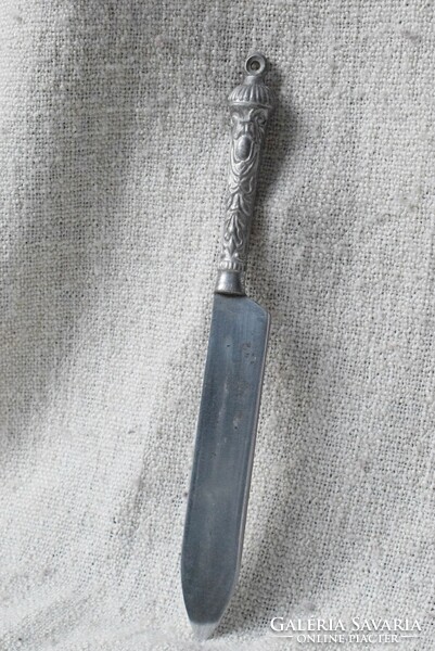 Kitchen knife, knife with steel blade, aluminum handle, Art Nouveau, 30 cm