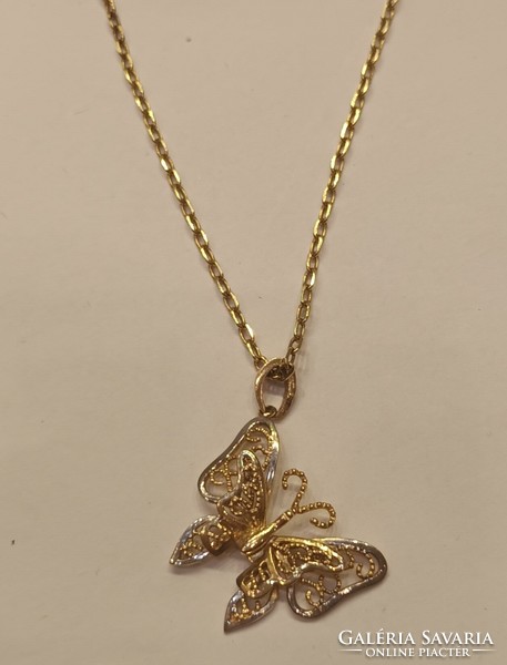 14K gold butterfly pendant