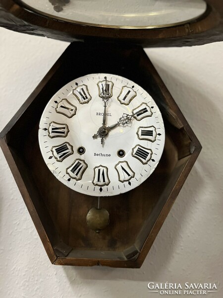 XIX. Biedermeier French wall clock with half-bake