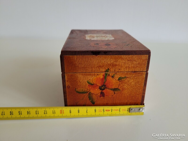 Old Balaton souvenir wooden box from 1909 Balatonfüred vintage box