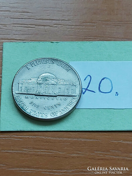 Usa 5 cents 1995 / p, thomas jefferson, copper-nickel 20