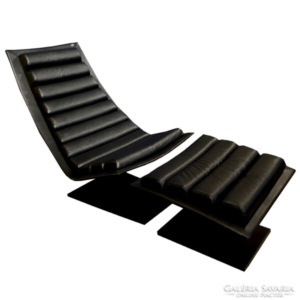 Striped design lounge chair with footrest - b205, b206