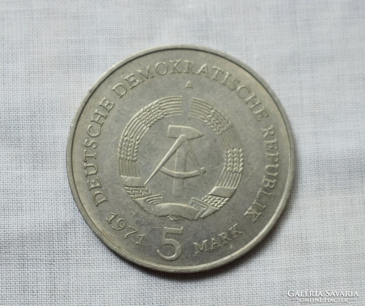 5 Mark , German Democratic Republic , 1971 , coin , money , berlin , a , ddr