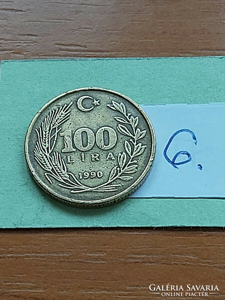 Turkey 100 lira 1990 aluminum bronze 6