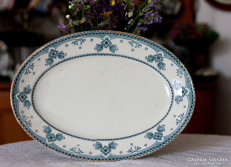 Rarity! Antique English faience, ford & sons, burslem beautiful oval serving bowl with belmont decor