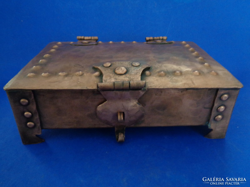 Old treble - riveted lockable treasure chest