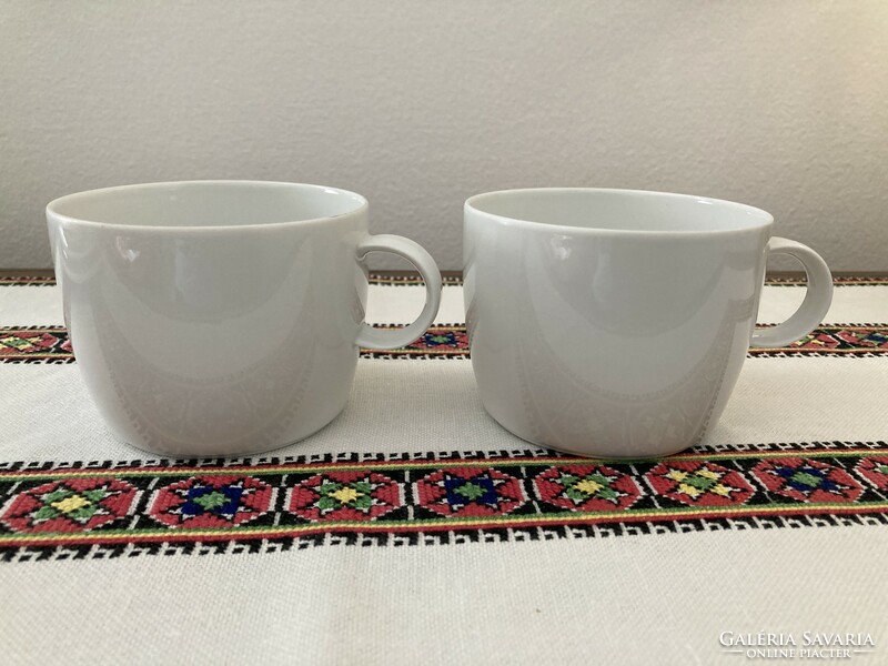 Pair of snow white Thomas porcelain mugs