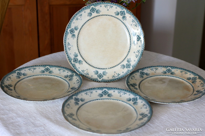 Ritkaság! Antik angol fajansz, Ford & Sons, Burslem gyönyörű lapos tányérok, Belmont dekorral, db-ra