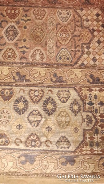 Antique Iranian carpet. Worn used. Size: