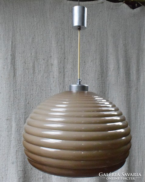 Gömb csillár , lámpa , 70-es 80 -as évek 40 x 28 cm + függesztő