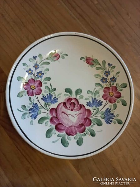 Gránit virágmintás fali tányér