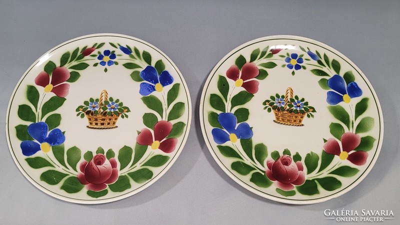 2 Pcs hand-painted ceramic wall bowl plate decorative plate (24.5 cm)