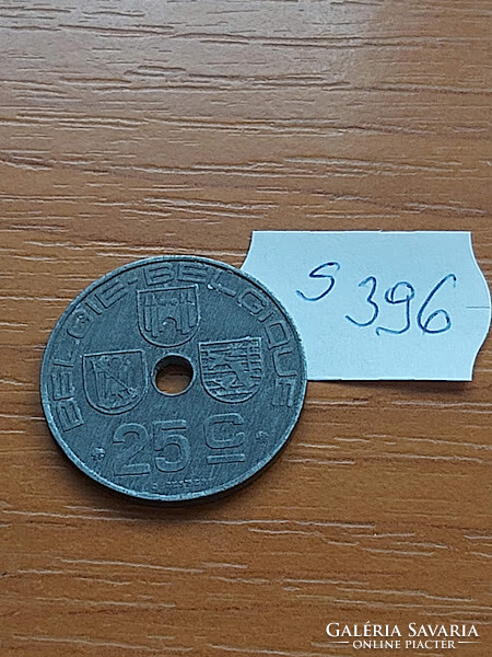 Belgium belgie - belgique 25 centimes 1946 ww ii. Zinc, iii. King Leopold s396