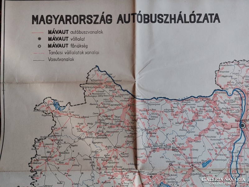 Trianoni Magyarország és 1950-es évek-beli Magyarország autóbusz térképek 2 db