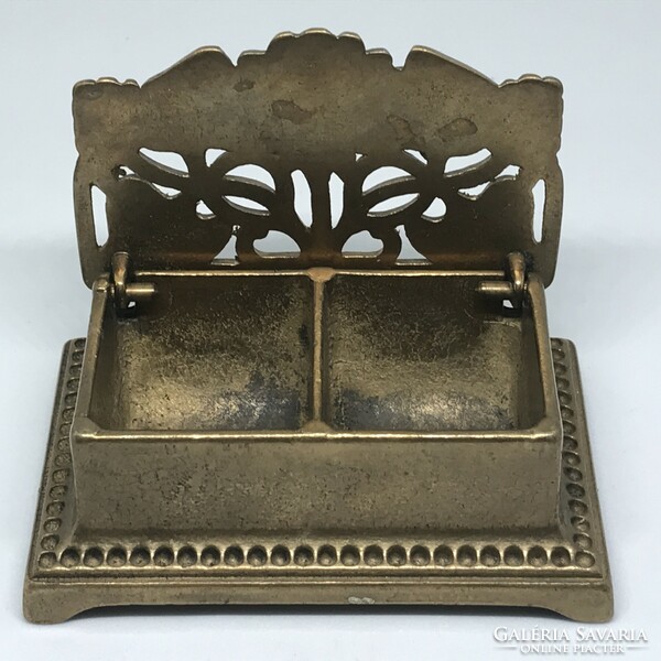 Antique copper chest, stamp holder