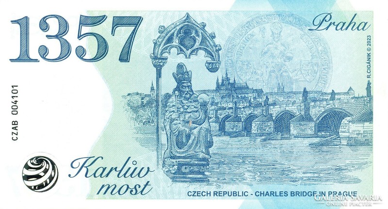 1357 Prága Károly híd fantázia bankjegy
