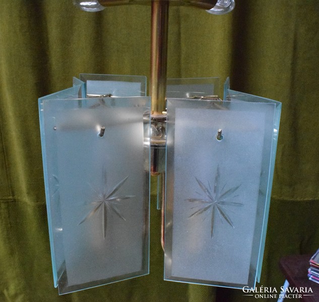 Csillár , Szarvasi  lámpa , 70-es 80 -as évek 38 x 47 cm + 53 cm függesztő 8 karos