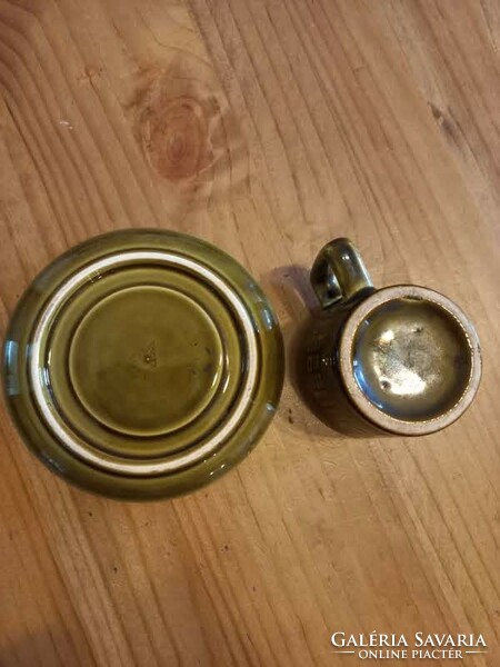 Gránit zöld kávéscsésze 2 db alátéttel