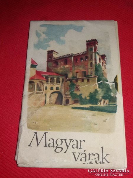 Antique large-based card factory Hungarian illustration card Hungarian castles fine art company
