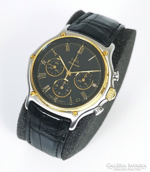 EBEL 1911 chronograph arany - acél tokban, automata Zenith 400 El Primero szerkezettel, garanciával!