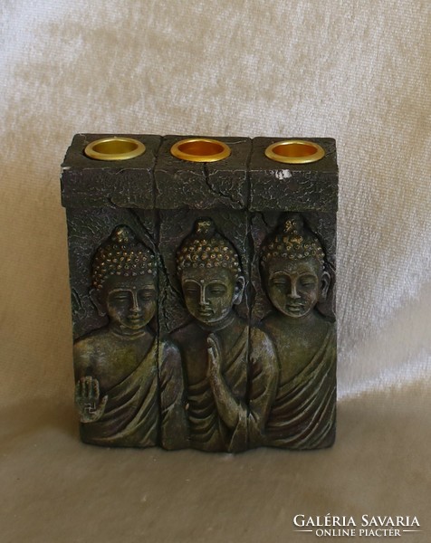 Buddha copper wall plate + candle holder