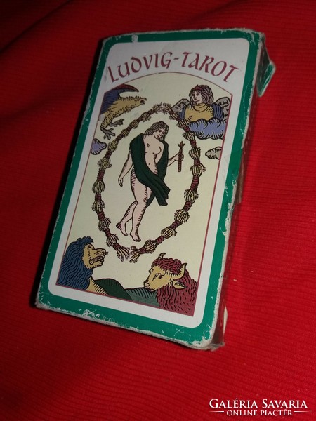 Retro sohasem játszott LUDVIG Tarot jós művészkártya kártyagyári dobozával szép állapot