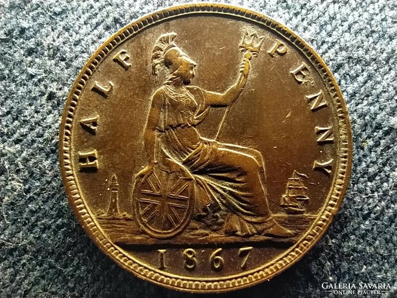 Anglia Viktória (1837-1901) RITKA 1/2 Penny 1867 (id60695)
