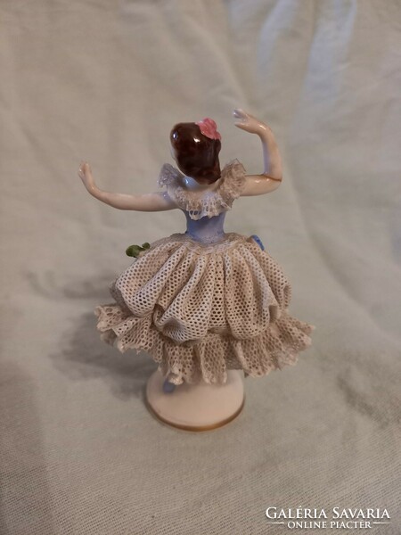Volkstedt német porcelán figura balerina, táncosnő.