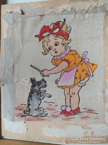 Painted children's silk picture