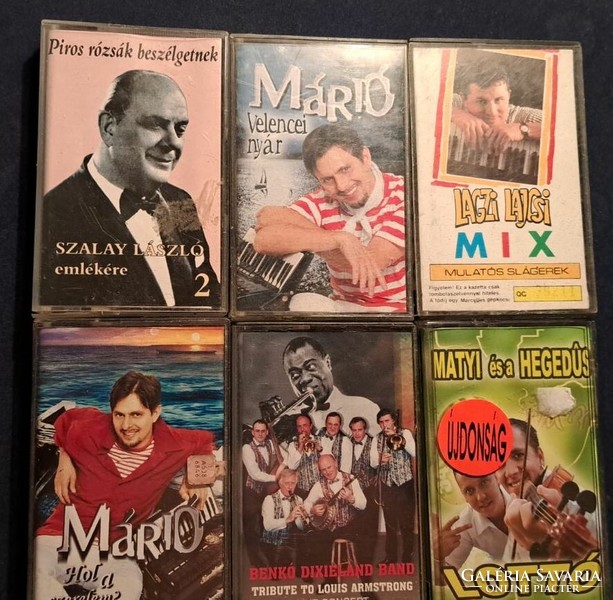 6 cassette tapes of Hungarian programs Lajzi Mário Benko Dixieland