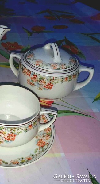Antik cseh porcelán teázó szett
