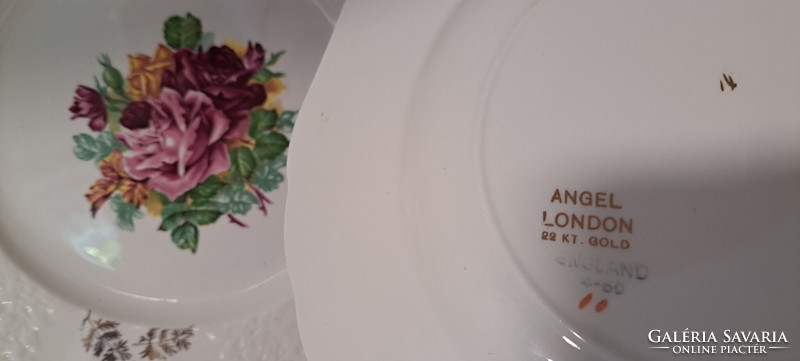 Angol Angel London 22 KT aranyozású nagylapos tányérok