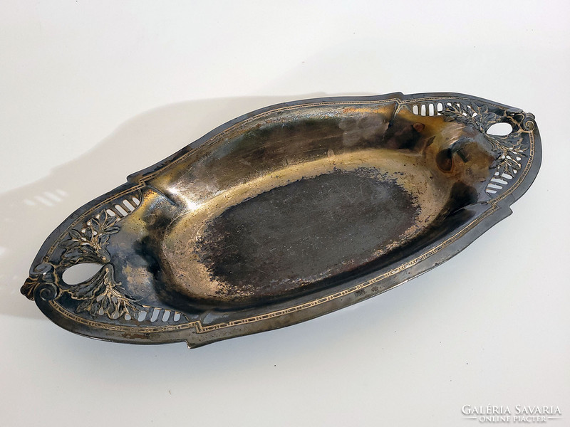 J.P. Kayser sohn art nouveau silver plated openwork bowl -- basket tray serving table centerpiece argentor